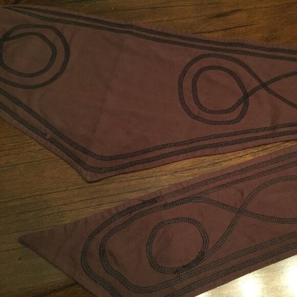 NWOT Elfarrow 100% Organic Cotton Obi Belt Earth With Black Stitching - Picture 3 of 10